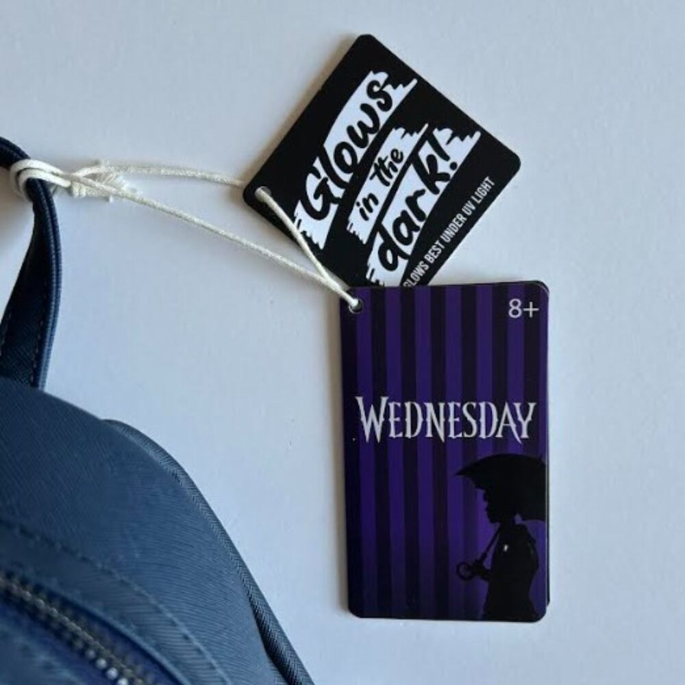 Loungefly Addams Family Wednesday Nevermore Academy Castle Glow Mini Backpack - Picture 12 of 13